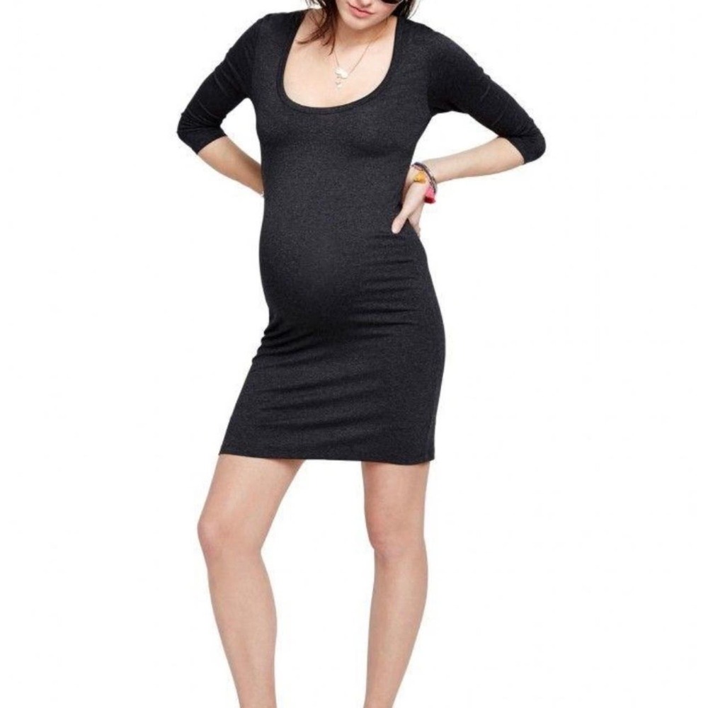 Hatch Womens Size 1 (Small) Maternity The 3/4 Body Dress Black